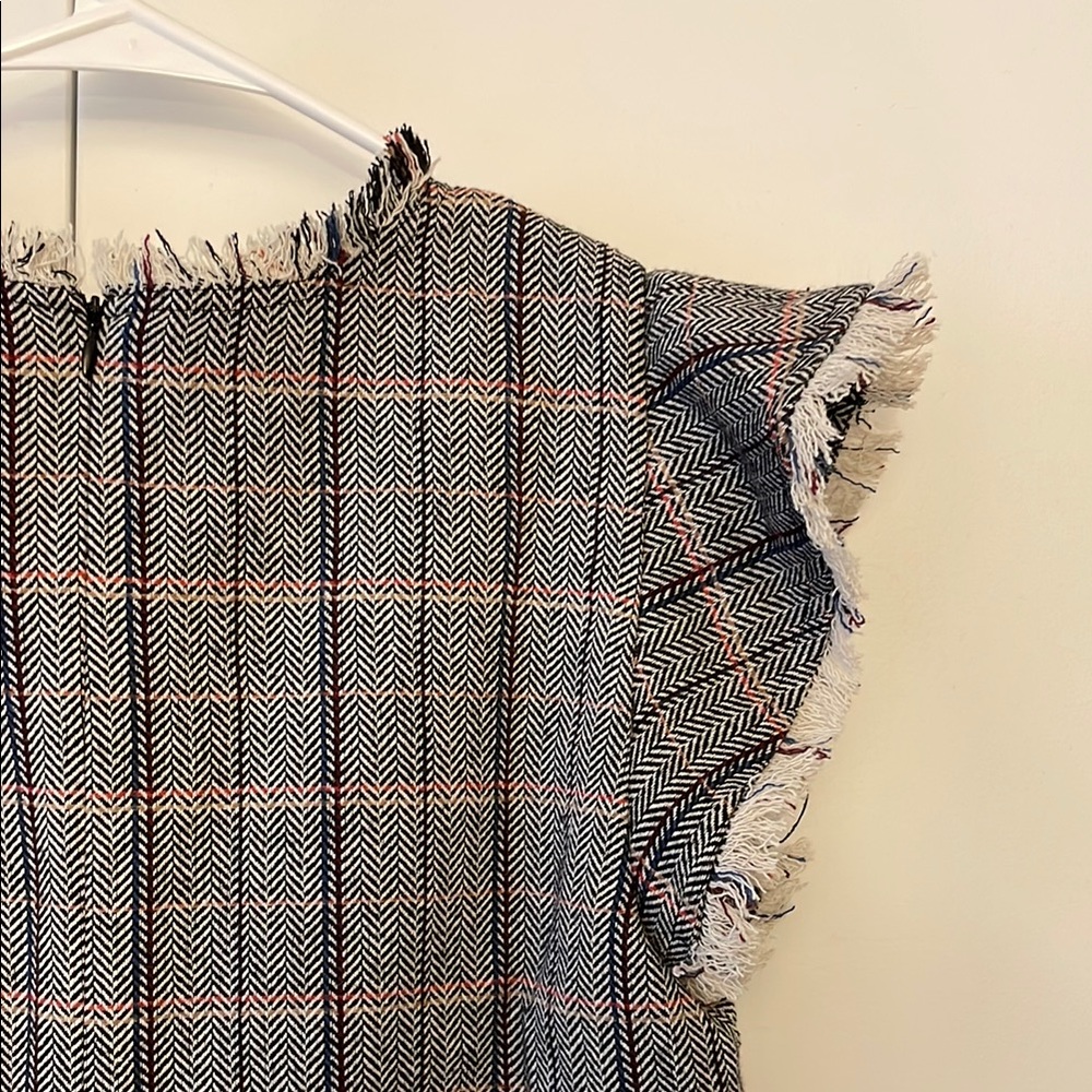THML herringbone tweed fringe top. Size S. - Picture 12 of 16